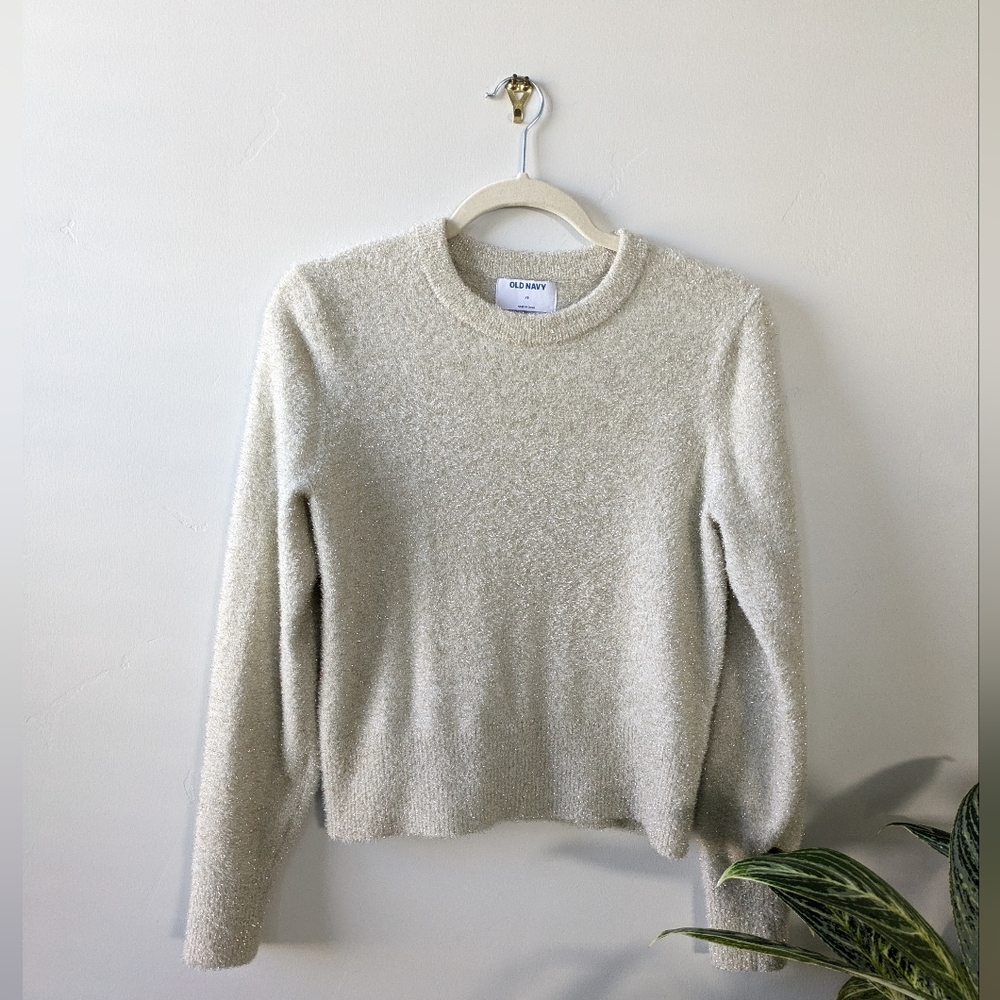Old Navy Sparkly Cream Sweater